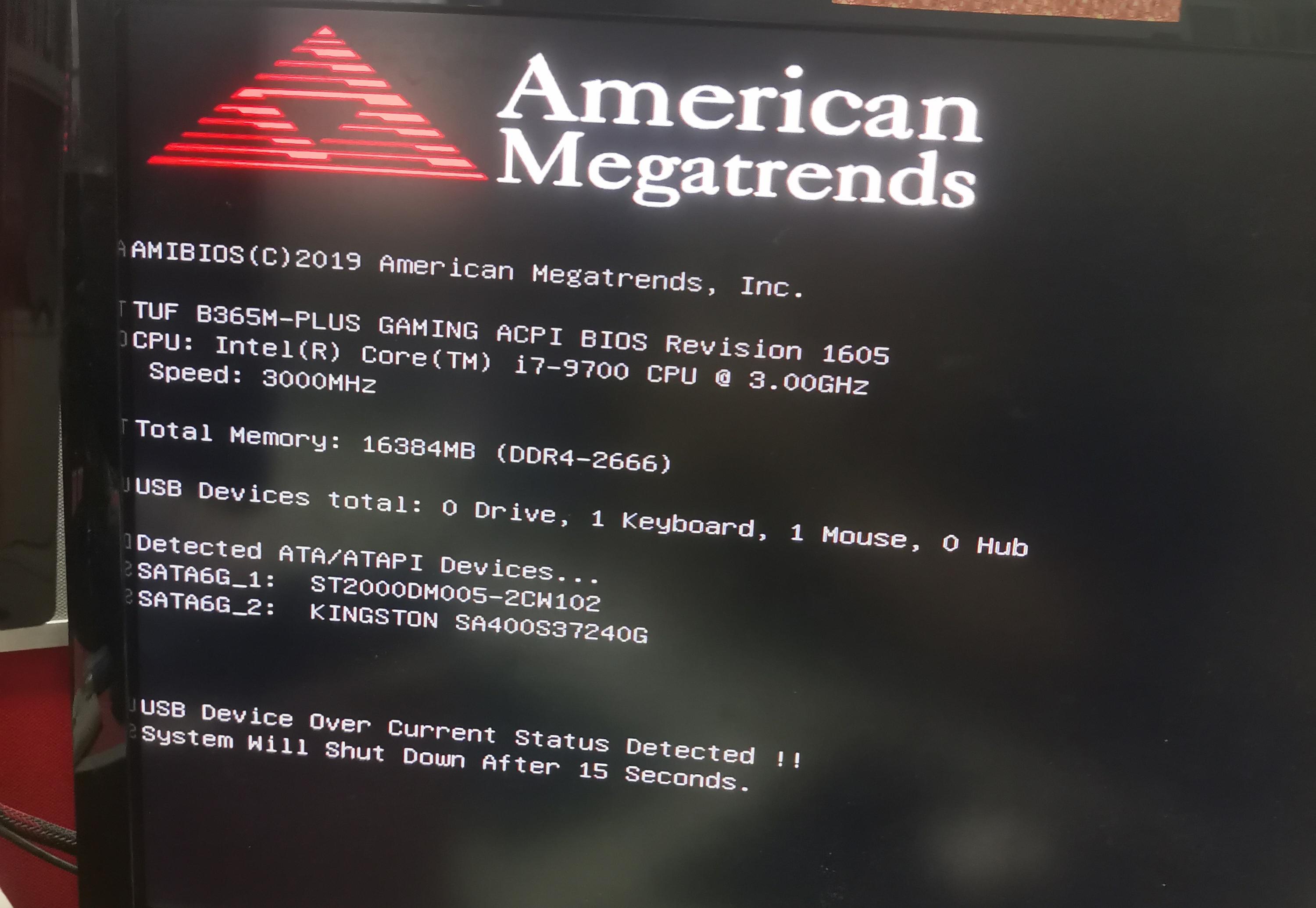 开机提示usb device over并且15s后关机